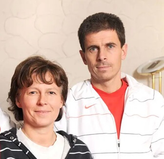 Carine Hazard with her husband, Thierry Hazard. 